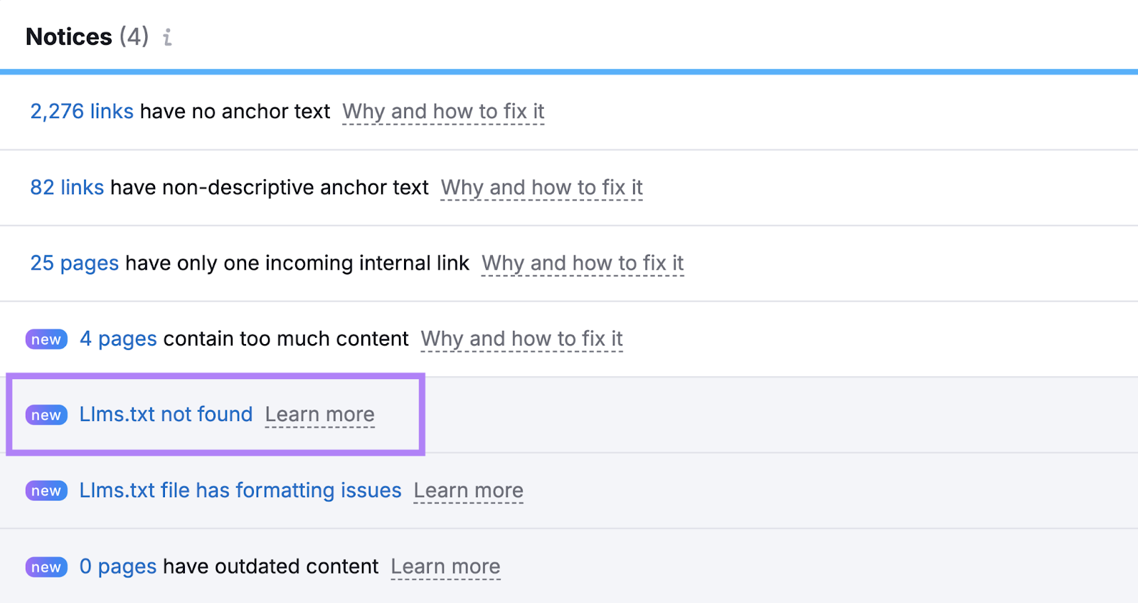 llms.txt file was crawled and found.